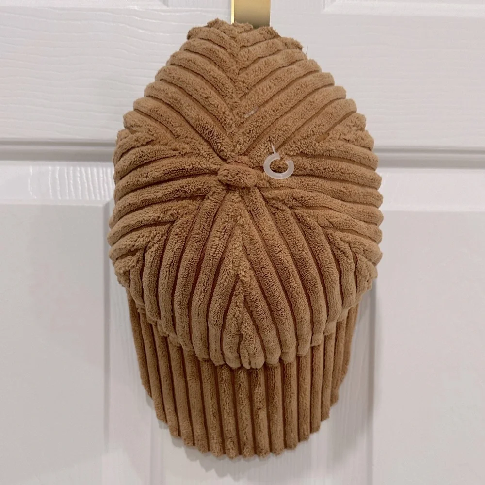 New! Brown Plush Corduroy Baseball Cap Adjustable Velcro Strap Back in Tan - Picture 12 of 12